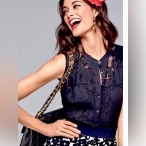 Black lace sleeveless top